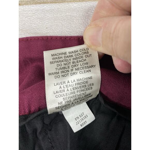 Jag Jeans Womens 16 Burgundy Slim Leg Pull On Stretch Pants Hi Rise Elastic NWT - Picture 10 of 12